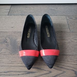 Staccato bold red strip flats